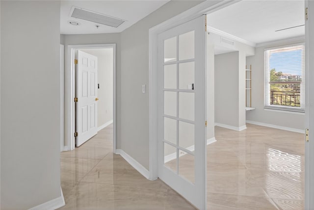 5430 Eagles Point Cir Unit 202, Sarasota, FL 34231 - hallway featuring light marble finish floors