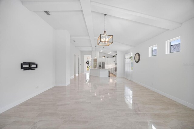 12739 Rainwashed Loop, Parrish, FL 34219 - corridor with a chandelier and light marble finish flooring