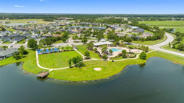 12739 Rainwashed Loop, Parrish, FL 34219 - aerial perspective of suburban area featuring a large body of water and a pool area