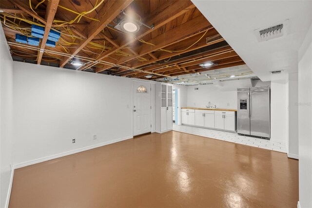 2819 N Central Ave, Tampa, FL 33602 - finished basement with stainless steel fridge and a sink