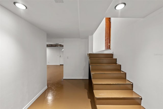 2819 N Central Ave, Tampa, FL 33602 - staircase featuring finished concrete floors and recessed lighting