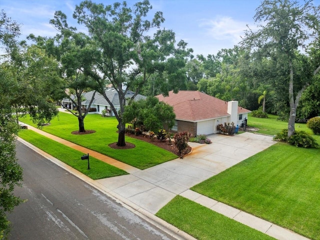 1015 Hastings Ct, Lutz, FL 33548 - view of front of house featuring a garage, a front lawn, and driveway