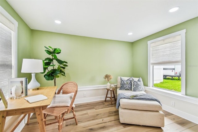 2452 Bayshore Blvd, Dunedin, FL 34698 - office area with hardwood / wood-style flooring and recessed lighting