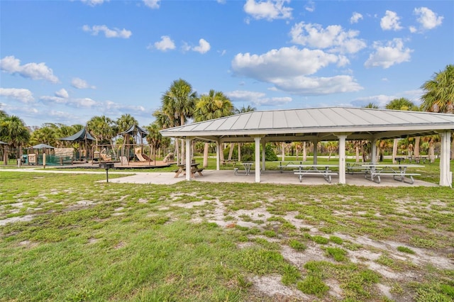 2452 Bayshore Blvd, Dunedin, FL 34698 - view of community with a gazebo and a yard