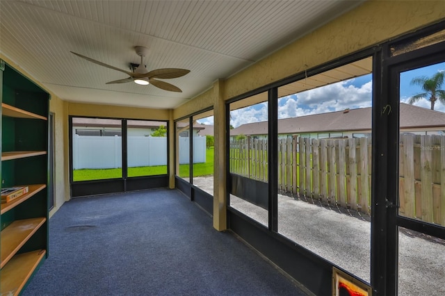 1717 Atrium Dr, Sun City Center, FL 33573 - unfurnished sunroom with ceiling fan and healthy amount of natural light