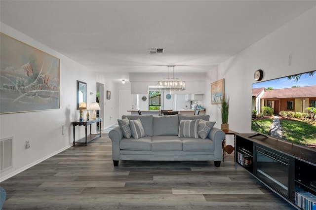 7433 Greystone Dr Unit 7433, Hudson, FL 34667 - living area featuring a chandelier and wood finished floors