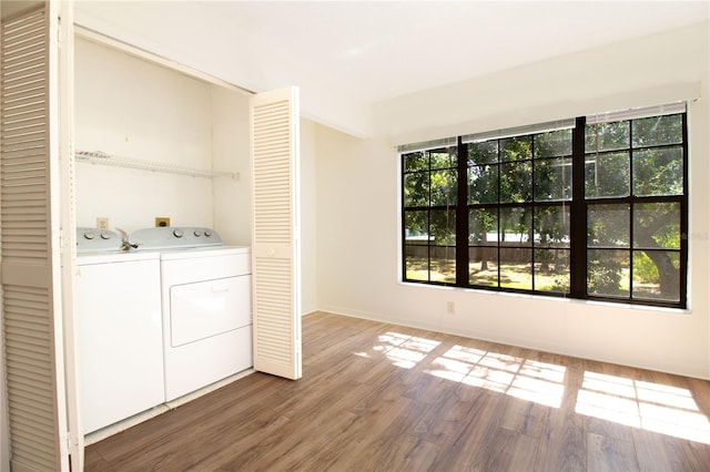 2400 Winding Creek Blvd Unit Bldg18A # 210, Clearwater, FL 33761 - washroom with independent washer and dryer and wood finished floors