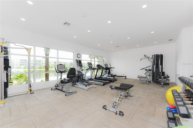 10520 Boardwalk Loop Unit 202, Bradenton, FL 34202 - exercise room with carpet and recessed lighting