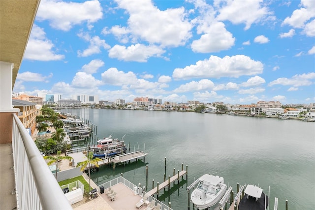 706 Bayway Blvd Unit 503, Clearwater, FL 33767 - dock with a water view and a view of city