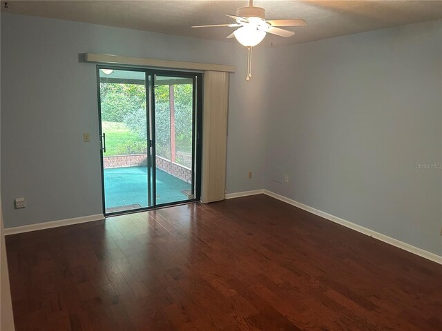 1813 Laurel Oak Dr, Valrico, FL 33596 - empty room featuring a ceiling fan and dark wood-style flooring
