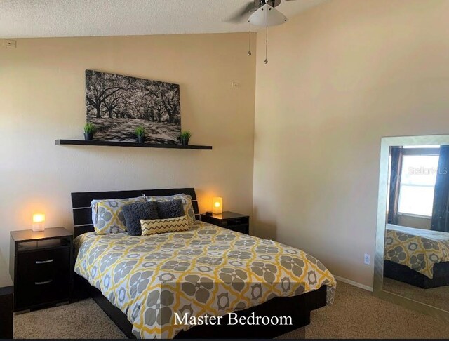 5139 Corvette Dr, Tampa, FL 33624 - bedroom featuring carpet flooring and vaulted ceiling
