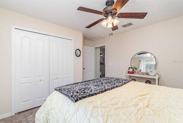 13194 Royal Pines Ave, Riverview, FL 33579 - bedroom with a closet and ceiling fan