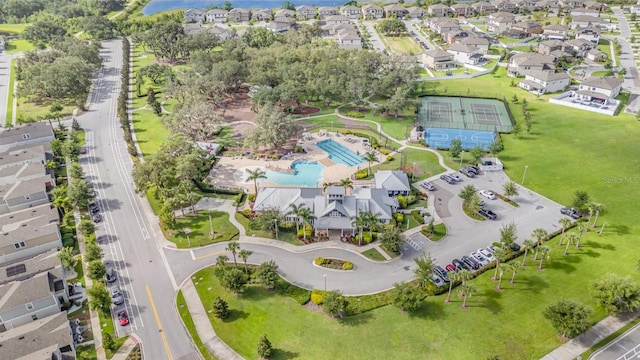 13194 Royal Pines Ave, Riverview, FL 33579 - aerial perspective of suburban area featuring a pool