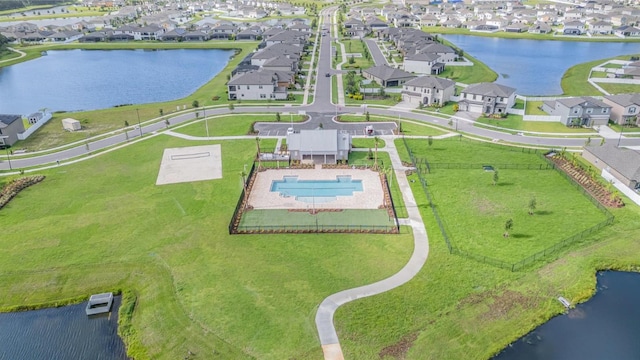 13194 Royal Pines Ave, Riverview, FL 33579 - aerial view of residential area with a large body of water and a pool area