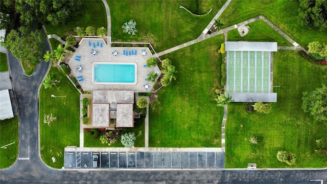 1701 Pinehurst Rd Unit 33E, Dunedin, FL 34698 - aerial view of a pool