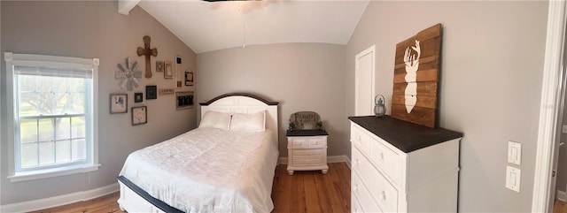 20111 County Line Rd, Lutz, FL 33558 - bedroom featuring vaulted ceiling and wood finished floors