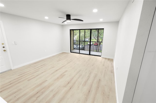 3232 Lake Pine Way E Unit A2, Tarpon Springs, FL 34688 - empty room with recessed lighting, light wood-style floors, and ceiling fan