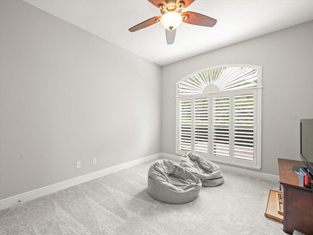 6905 Arabian Rd, Odessa, FL 33556 - sitting room with ceiling fan and carpet floors