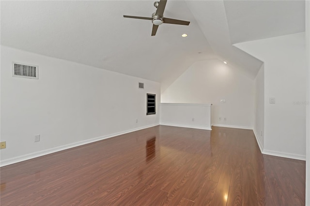 19206 Ivy Oak Way, Tampa, FL 33647 - bonus room with a ceiling fan, lofted ceiling, wood finished floors, and recessed lighting