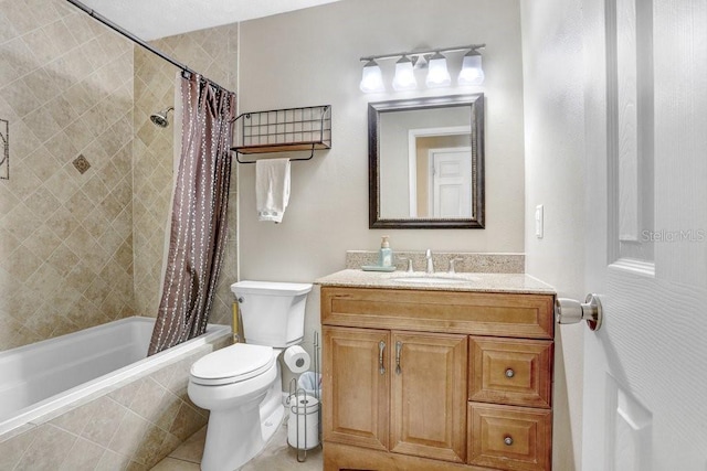 901 Strawberry Ln, Brandon, FL 33511 - full bath with tiled shower / bath, vanity, and tile patterned flooring