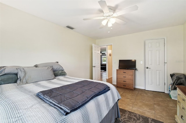 8823 Aruba Ln, Port Richey, FL 34668 - tiled bedroom with ceiling fan