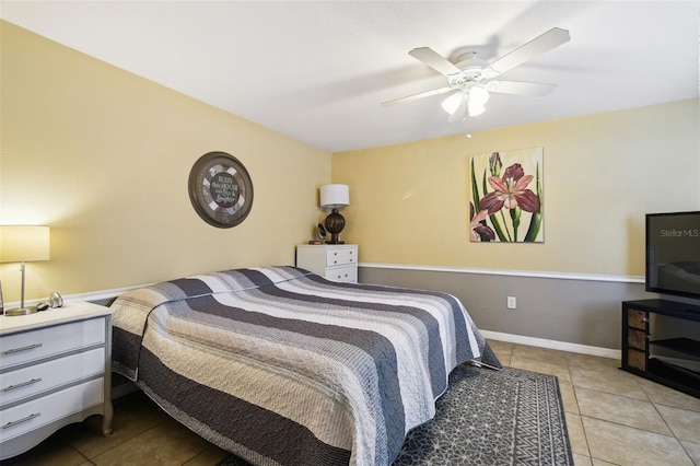 8823 Aruba Ln, Port Richey, FL 34668 - bedroom with tile patterned flooring and ceiling fan
