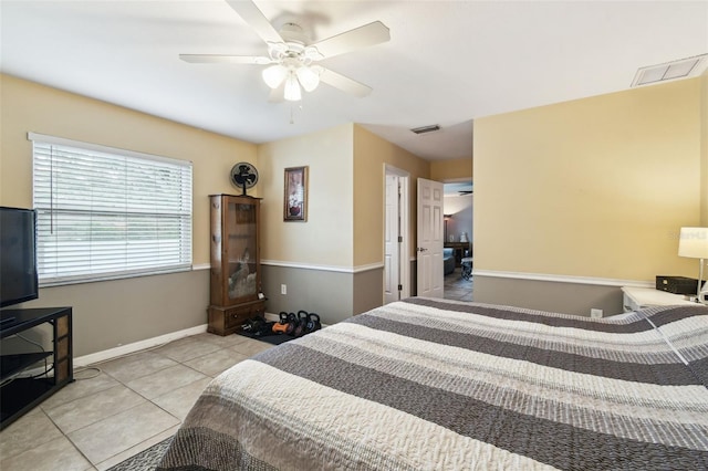 8823 Aruba Ln, Port Richey, FL 34668 - bedroom with tile patterned flooring and ceiling fan