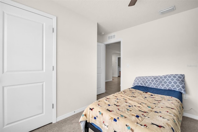 7774 Sail Clover Ln, Zephyrhills, FL 33540 - bedroom featuring carpet flooring and ceiling fan