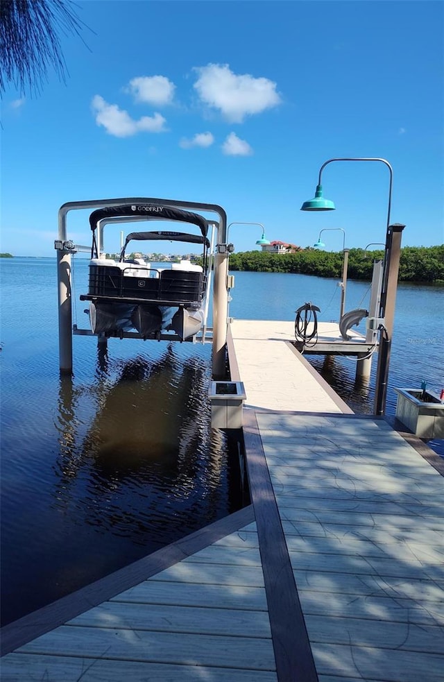 1626 Sea Breeze Dr, Tarpon Springs, FL 34689 - dock area with boat lift and a water view