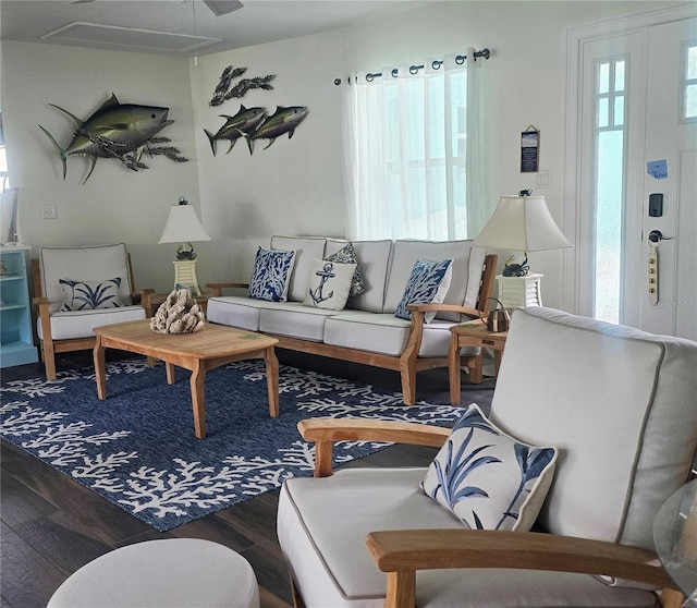 1626 Sea Breeze Dr, Tarpon Springs, FL 34689 - living room featuring wood finished floors