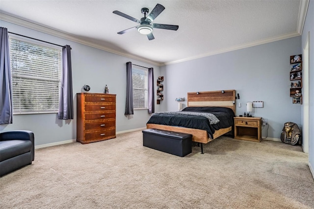 1031 Andrew Aviles Cir, Tampa, FL 33619 - bedroom with crown molding, carpet, and a ceiling fan