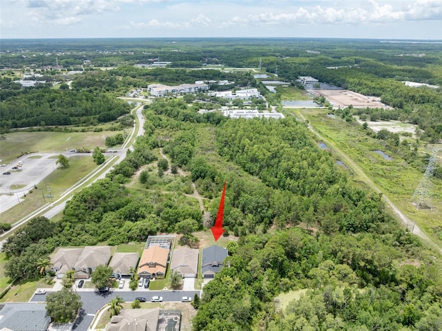 8050 Diablo Ct, Trinity, FL 34655 - aerial overview of property's location with a heavily wooded area and nearby suburban area