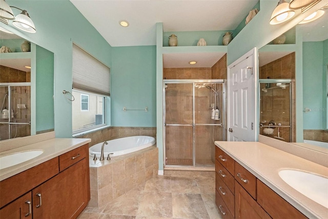 11220 Paradise Pointe Way, New Port Richey, FL 34654 - full bath featuring two vanities, a stall shower, and a garden tub