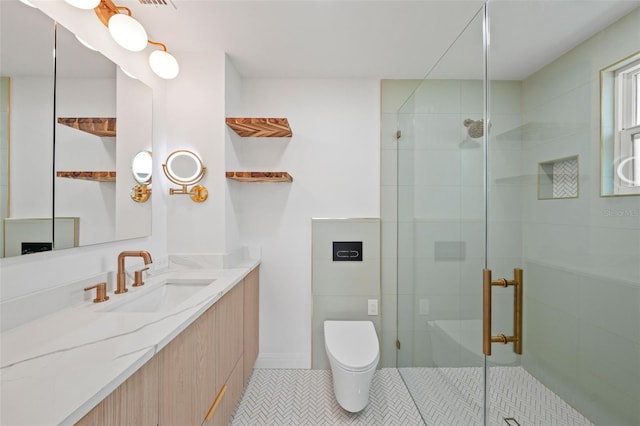 4704 W Fairview Hts, Tampa, FL 33616 - full bath with vanity, tile patterned floors, and a stall shower
