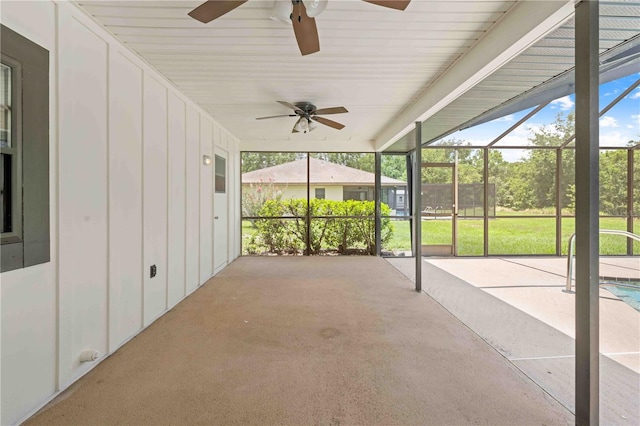 2141 Coachman Rd, Spring Hill, FL 34608 - unfurnished sunroom featuring ceiling fan and plenty of natural light