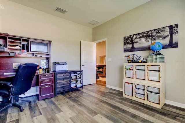 6648 Castle Green Pl, Zephyrhills, FL 33541 - office featuring wood finished floors and baseboards