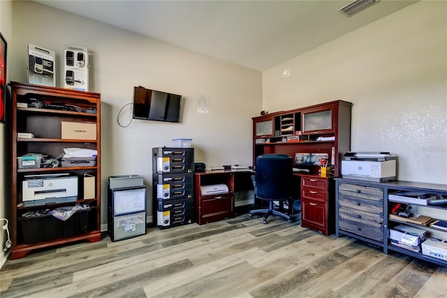 6648 Castle Green Pl, Zephyrhills, FL 33541 - home office featuring light wood-style flooring