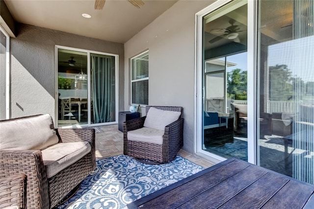 6648 Castle Green Pl, Zephyrhills, FL 33541 - deck with ceiling fan