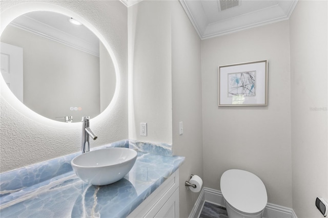 3663 Berger Rd, Lutz, FL 33548 - bathroom featuring crown molding and vanity