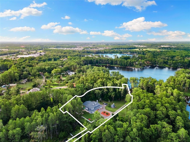 3663 Berger Rd, Lutz, FL 33548 - aerial overview of property's location with property boundaries highlighted and a large body of water