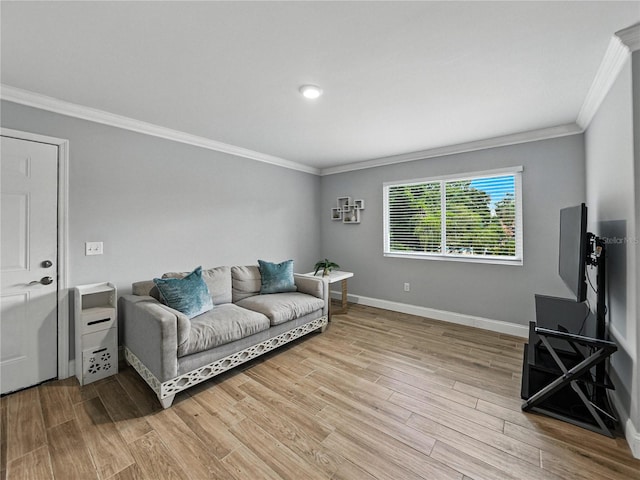 13285 Arbor Pointe Cir Unit 202, Tampa, FL 33617 - living area with ornamental molding and light wood-type flooring