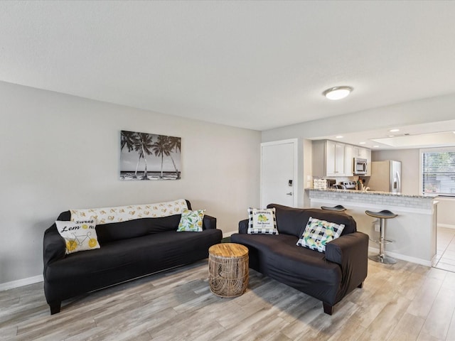 214 Meadow Ln Unit 214, Oldsmar, FL 34677 - living area featuring light wood-type flooring and baseboards