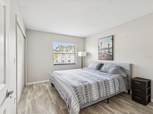 214 Meadow Ln Unit 214, Oldsmar, FL 34677 - bedroom featuring light wood finished floors, a closet, and a textured ceiling