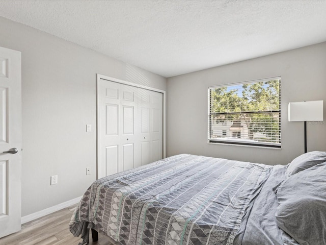 214 Meadow Ln Unit 214, Oldsmar, FL 34677 - bedroom featuring wood finished floors, a closet, and a textured ceiling