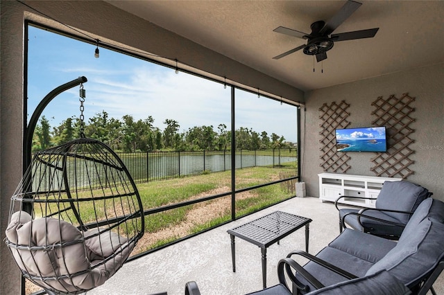 12646 Oak Hill Way, Parrish, FL 34219 - sunroom with ceiling fan