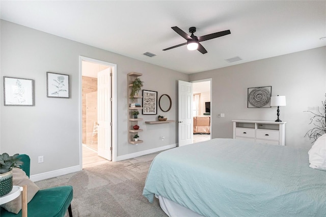12646 Oak Hill Way, Parrish, FL 34219 - bedroom featuring carpet, ceiling fan, and ensuite bath