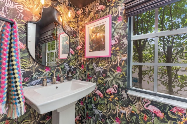 2809 W Platt St Unit 6, Tampa, FL 33609 - bathroom featuring wallpapered walls and a sink