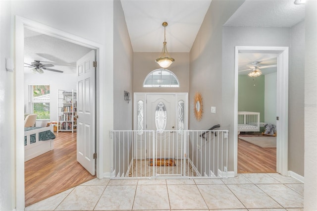 835 Symphony Isles Blvd, Apollo Beach, FL 33572 - tiled entryway with ceiling fan