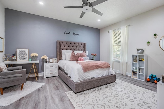 3210 W Horatio St Unit 9, Tampa, FL 33609 - bedroom with wood finished floors, recessed lighting, and a ceiling fan