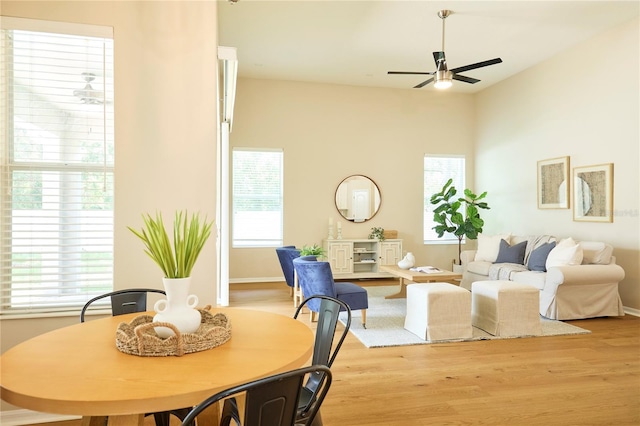 15412 Carrillon Estates Blvd, Tampa, FL 33625 - dining area featuring a ceiling fan and light wood finished floors